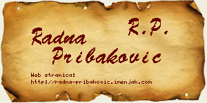 Radna Pribaković vizit kartica